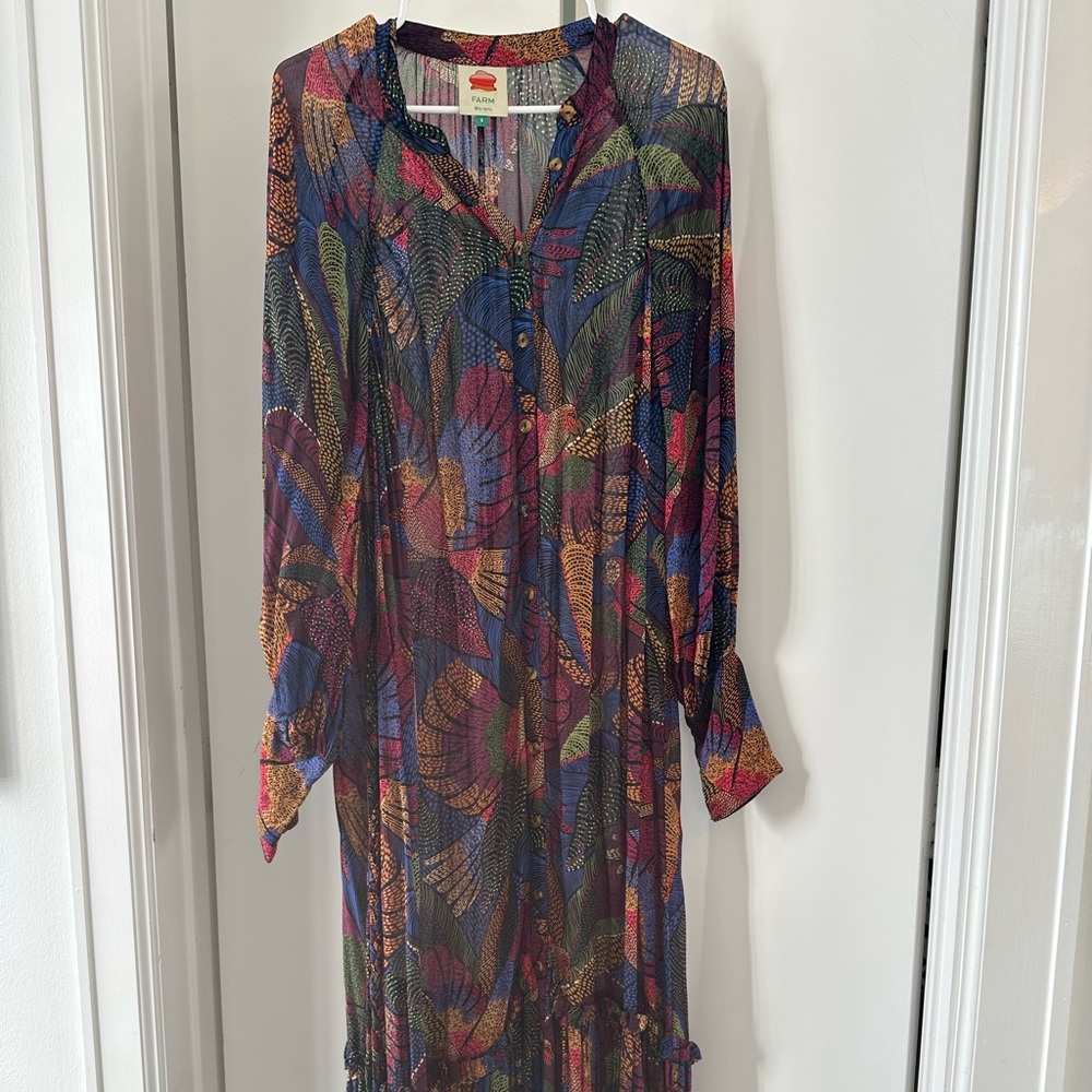 Elegant Blue and Black V-Neck Long Sleeve Gown